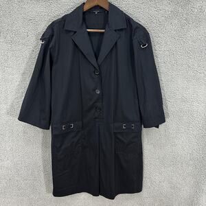 Elie Tahari Jacket Womens Size‎ 6 Utility D Ring Black Cotton Blend Quiet Luxury